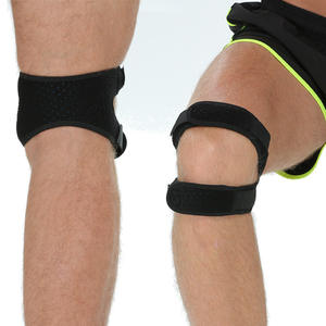Doppel druck befestigung offene Patella Halte gurt Stabilisator schwarz Neopren Gummi Knie Arthrose Klammer Sehne Stütz gürtel - Product Image 1