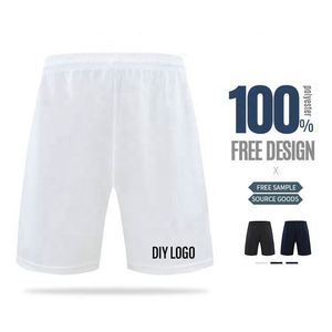 Shorts de sport décontractés pour hommes, séchage rapide, respirants, anti-plis, taille élastique, couleur unie, 100 % polyester, avec logo personnalisé - Product Image 3