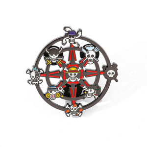 Badge en métal électro-plaqué de style japonais, dessin animé, One Piece, accessoires, broche en alliage de crâne One Piece, décoration de sac - Product Image 6