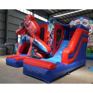 Château gonflable pour enfants sur le thème de <span class=keywords><strong>Spiderman</strong></span> avec toboggan Utilisation en plein air pour les fêtes Fenêtre en maille sécurisée Matériel en PVC durable - Product Image 2