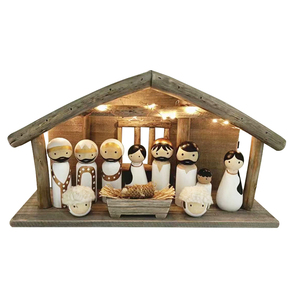Cadeau de fête de noël résine artisanat approvisionnement Mini décoration Statues artisanat artificiel petites marionnettes primitives de jésus - Product Image 1