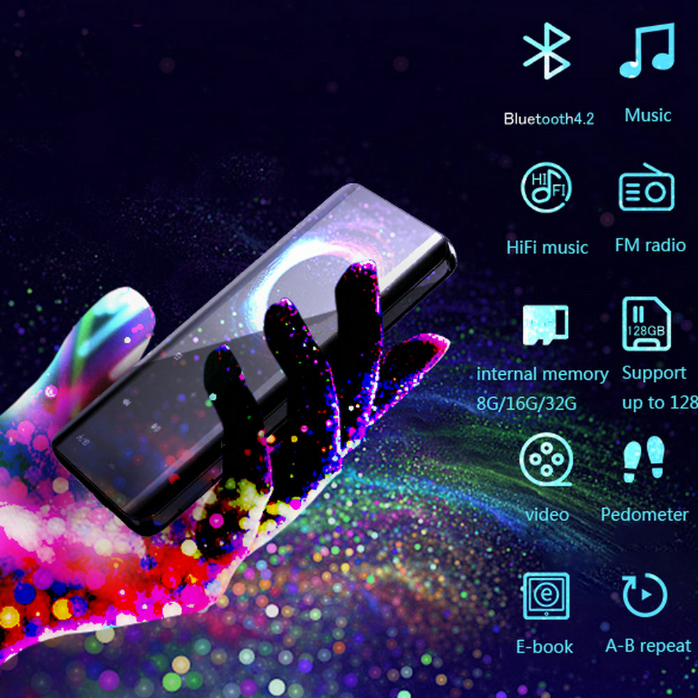 MP3 MP4 Speler, Draagbare 1,8 Inch HiFi Stereogeluid Muziekspeler 8 GB Bluetooth 4 2 Audio Video E Book Reader Voor Spelers 32 G Geheugenkaart Tactische Knoppen Met Acht Diagrammen Wit 645803832