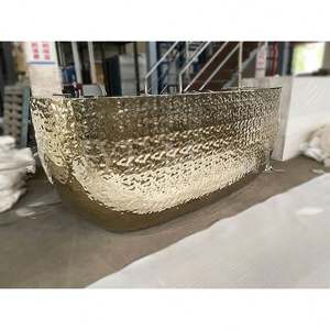 Barra de Bar Metálica Profesional EX299, Diseño Personalizado, Estándar, para Club Nocturno, Estación de Cócteles, Mostrador de Recepción de Acero Inoxidable - Product Image 1