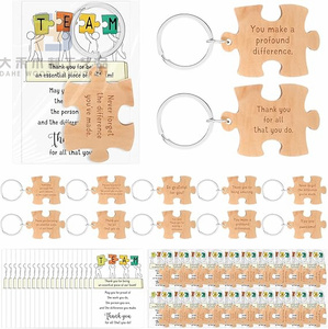 30 pièces de <span class=keywords><strong>porte</strong></span>-clés en <span class=keywords><strong>bois</strong></span> en forme de <span class=keywords><strong>puzzle</strong></span> d'équipe avec carte de remerciement inspirante, <span class=keywords><strong>porte</strong></span>-clés en <span class=keywords><strong>bois</strong></span> pour les collègues, cadeau de remerciement pour les employés - Product Image 1