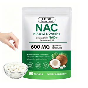 Compléments alimentaires en gélules NAC, soutien énergétique, immunitaire et antioxydant, N-acétylcystéine, capsules de NAD avec huile de noix de coco MCT pour adultes - Product Image 1
