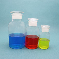 Bouteille en verre ambré de 250ml, 500ml, 1000ml, pour laboratoire, pharmacie, bouteille de réactif avec bouchon en verre, offre spéciale
