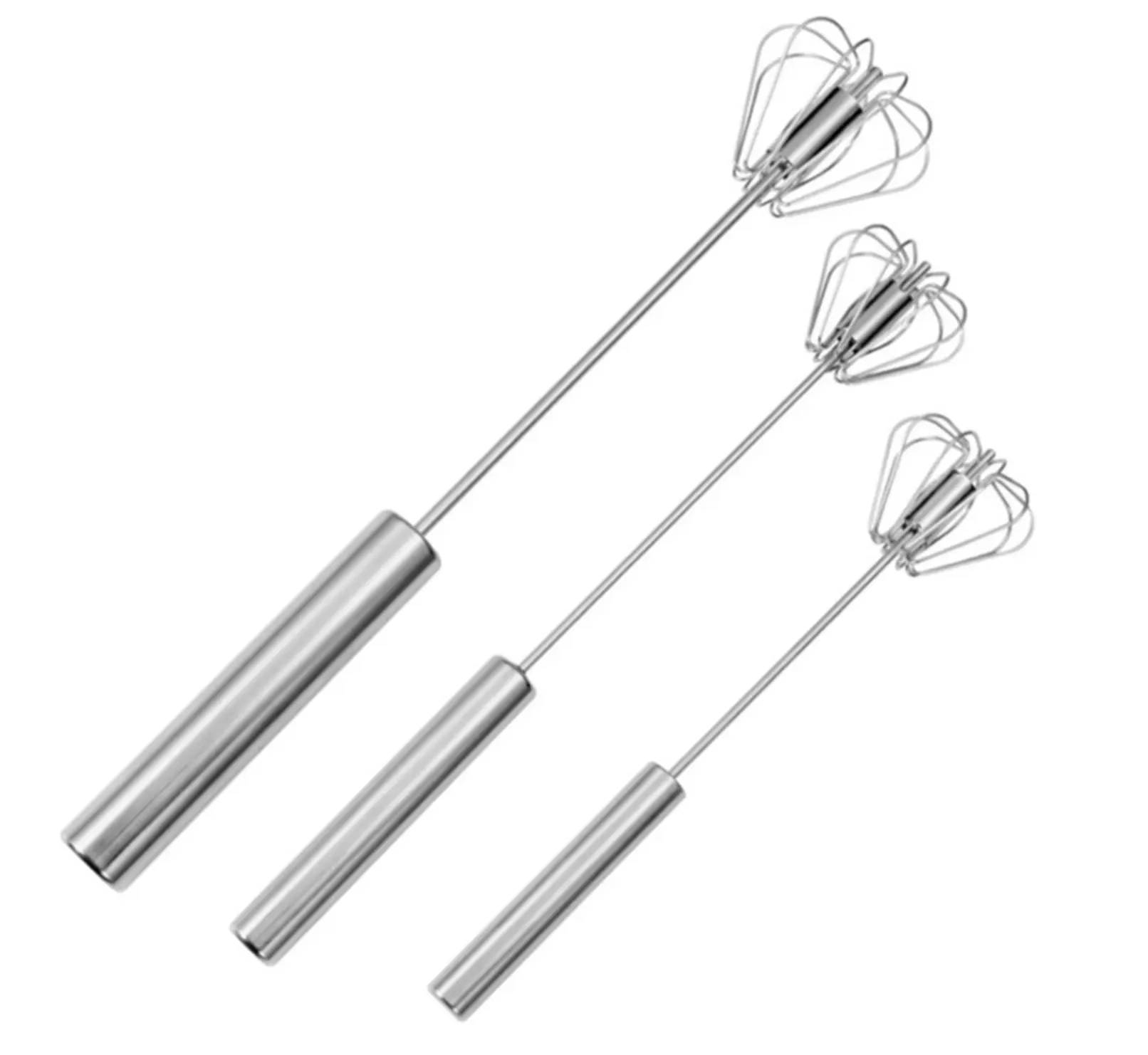 Stainless Steel whisks Stainless Steel Push-Down Whisk Semi-automatic Egg Beater Rotary Whisk