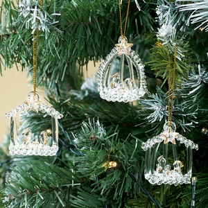 Ornamento colgante de árbol de <span class=keywords><strong>Navidad</strong></span>, Juego de 3 escenas de Natividad navideña de cristal dorado - Product Image 3
