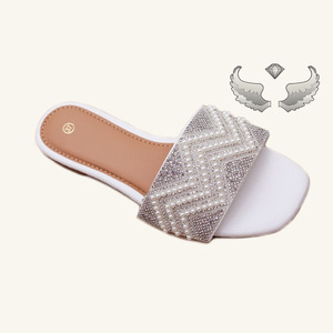<b>Summer</b> New Style Open-toe Fashionable Flat Water Droplet Embellished Outdoor Casual Women's Sandals and <b>slippers</b> - Product Image 4