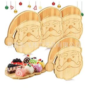 Plateau décoratif en bambou Yu Feifan Père Noël, 1er étage, pour servir gâteaux et desserts, idéal pour la maison et les restaurants - Product Image 1