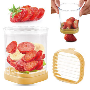 Rebanadora de frutas, cortador de huevos de uva, cortador de plátano y fresa desmontable con placa de empuje para utensilios de cocina - Product Image 1