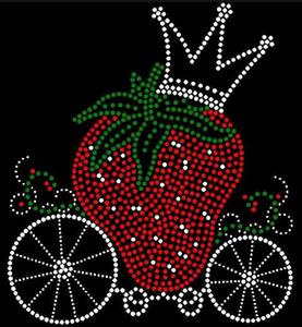 Strass di cristallo fragola trasferimento Bling ferro-su Patch per vestiti caldo stampa motivo motivo di vetro diamantato - Product Image 3