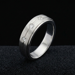 Sleek Platinum Diamond Ring Channel Set IGI Certified Luxury Elegant Simple Band Engagement Wedding Jewelry - Product Image 4