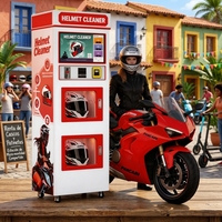 Distributeur automatique de nettoyage de casques de moto à désinfection UVC, gestion cloud, options de paiement multiples, atomisation en libre-service