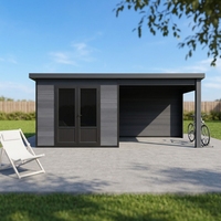Casas de Jardín Modernas de Madera WPC Serie D, Resistentes, con Vidrio Antibalas, Temperatura Constante, para Exteriores