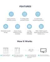Sensor Getaran Industri Cerdas IoT Pemantau Getaran Ble 5.0 Sensor Getaran Bluetooth Dengan Firmware Ibeacon & Eddystone