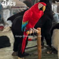 Modèle de perroquet animatronique grandeur nature en fibre de verre pour parcs zoologiques, oiseau interactif à monnayeur pour la maison, les jardins, les parcs d'aventure et les parcs à thème