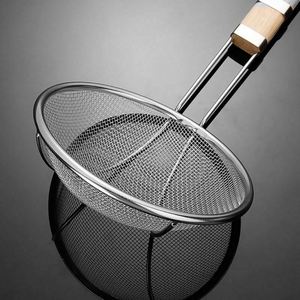 Kitchen Cooking Tool Washing Drain Stainless Steel Wooden Handle <b>Mesh</b> <b>Strainer</b> Soup Colander Pasta <b>Strainer</b> - Product Image 5