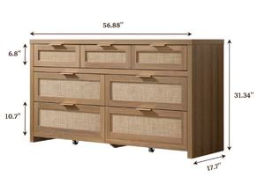 Best Seller Wide 7 <strong>Drawer</strong> Tall Dressers with Oversized Storage Space <strong>Rattan</strong> Dressers &amp; <strong>Chests</strong> <strong>of</strong> <strong>Drawer</strong> - Product Image 2
