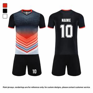 قميص كرة قدم للبالغين مع إمكانية تخصيص الاسم والشعار، قميص رياضي قابل للتنفس، قمصان فارغة سريعة الجفاف، شورت صيفي 100% بوليستر - Product Image 6