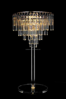 Lustre en cristal acrylique carré doré et argenté changeant de couleur, lumière LED, centre de table de mariage, chemin de fleurs