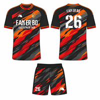 Setelan Jersey Sepak Bola 100% Poliester Klub Tim Pakaian Sepak Bola Kustom Jersey Sepak Bola Pria Seragam Sepak Bola Bernapas Cepat Kering