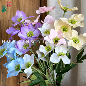 ดอกกุหลาบผ้าไหมเทียม 6 หัว สไตล์โมเดิร์น สำหรับตกแต่งงานแต่งงานในร่ม - Product Image 1