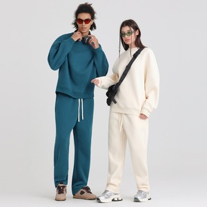 Felpa da <span class=keywords><strong>Uomo</strong></span> Oversize <span class=keywords><strong>Senza</strong></span> <span class=keywords><strong>Cappuccio</strong></span> in <span class=keywords><strong>Cotone</strong></span> Felpato 350gsm, Nuova Moda Autunno/Inverno 2025, Logo Personalizzabile - Product Image 2