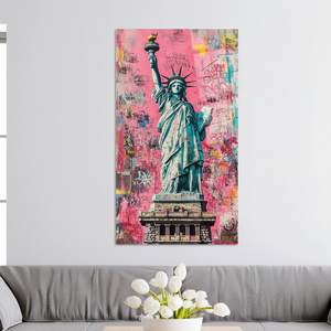 Impression Pop Art Audacieuse de la Statue de la Liberté de New York, Panneau Graffiti Art Déco sur Toile, Décoration Murale Suspendue - Product Image 3
