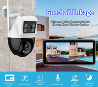 Kamera CCTV V380 Pro 4K Ultra HD Lensa Ganda Wifi IP Penglihatan Malam Berwarna Pelacakan Otomatis Deteksi Manusia Smart PTZ 8MP