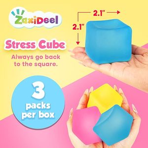 Giocattolo Antistress a Forma di Cubetto di Ghiaccio 2.1\", in Plastica Riempito di Gomma, per Alleviare la Pressione delle Dita, per Ragazzi e Ragazze dai 8 ai 13 Anni - Product Image 3