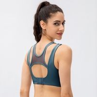 Beauty Back-Sujetador deportivo de malla transpirable para mujer, con cierre ajustable, para Yoga, a prueba de golpes, Sexy