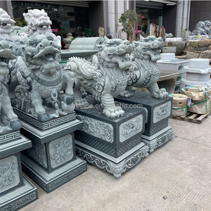 Chino grande Jade granito piedra Pi Xiu Fengshui tallado Animal Kirin unicornio Kylin estatua Pixiu valiente tropas escultura - Product Image 5