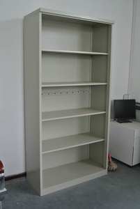 ชั้นวางหนังสือเหล็ก/ตู้เก็บเอกสารโลหะสีแดงแบบเปิดประตูสำหรับห้องสมุด ตู้เหล็กไม่มีประตู ชั้นวางปรับได้ 4 ชั้น - Product Image 6