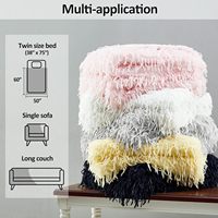 Manta de Pelo Sintético Suave y Esponjosa de 850GSM para Sofá, Color Gris, Venta al por Mayor Zhengtai