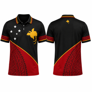 Polo respirant à séchage rapide pour homme, imprimé, manches courtes, Papouasie-Nouvelle-Guinée, logo personnalisé - Product Image 3