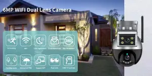 Novo Smart Ai Dual Lens 4MP IP ao ar livre WiFi PTZ Câmera CCTV de Segurança de Duas Ecrã...