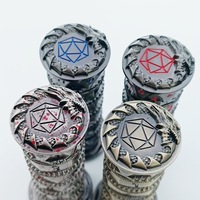 Tour à dés rotative en métal 7-en-1 pour dés polyédriques D&D, jeu de rôle RPG, jeu de société, Dragons et Déserts, impression numérique