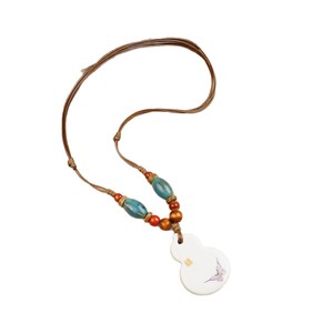 HX153 Novedad al por mayor: Colgantes de calabaza chinos tejidos a mano, collar de cerámica de Jingdezhen, amuletos de la riqueza, <span class=keywords><strong>cadena</strong></span> para clavícula, venta al por mayor - Product Image 4