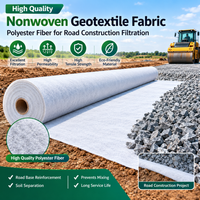 Tissu géotextile non tissé de haute qualité en fibre de polyester pour la construction routière et la filtration