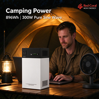 Stasiun Daya Portabel 300W 896Wh, Cadangan Baterai Darurat untuk Berkemah, Ponsel, Kipas, Kamera & Lampu LED