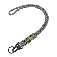Porte-clés de collier de paracorde de prix usine, lanière forte tressée avec le drapeau fait sur commande