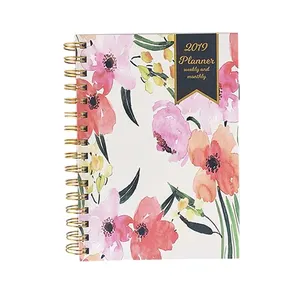 Hot Sell Custom Spiral Printed Floret Planning Notebook Business Monthly Budget Planner