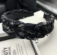 Retro Gewebte Blumenmuster Handgemachte Damen-Stoff-Haarschleife mit Breiter Krempe für Erwachsene, Neues Temperamentvolles Allrounder-Accessoire zum Valentinstag