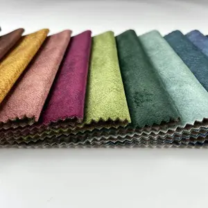 Amostra grátis 100% poliéster impresso tecido de veludo como estofos de couro tecido falso couro sofá tecido para venda