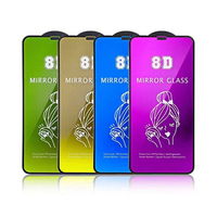Offre Spéciale – Protection d'écran en verre trempé effet miroir 9H 8D pour iPhone X, XR, 12 Mini, 13 Pro Max, 14, 15, 16 Plus, 17 Air, 18 Pro