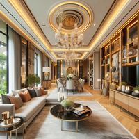 Canapé de luxe, solution tout-en-un pour projet de maison, villa, rendu 3D de toute la maison, service de design d'intérieur pour projet résidentiel