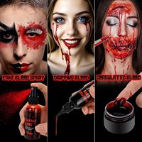 Kit réaliste de faux sang d'Halloween 3 pièces lavable faux sang Spray Gel coagulé sang pour Zombie Vampire Cosplay maquillage