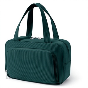 <b>Large</b> Capacity <b>Makeup</b> <b>Bag</b> for Women, Travel Cosmetic with Brush Slots, Zipper Closure Handle Portable Tote - Product Image 3