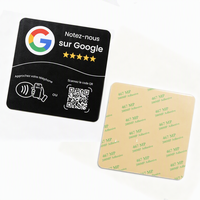 Autocollant de table NFC en PVC |   Autocollant de table avec code QR Google Review, capteur tactile sans contact 13,56 MHz pour la collecte de commentaires clients